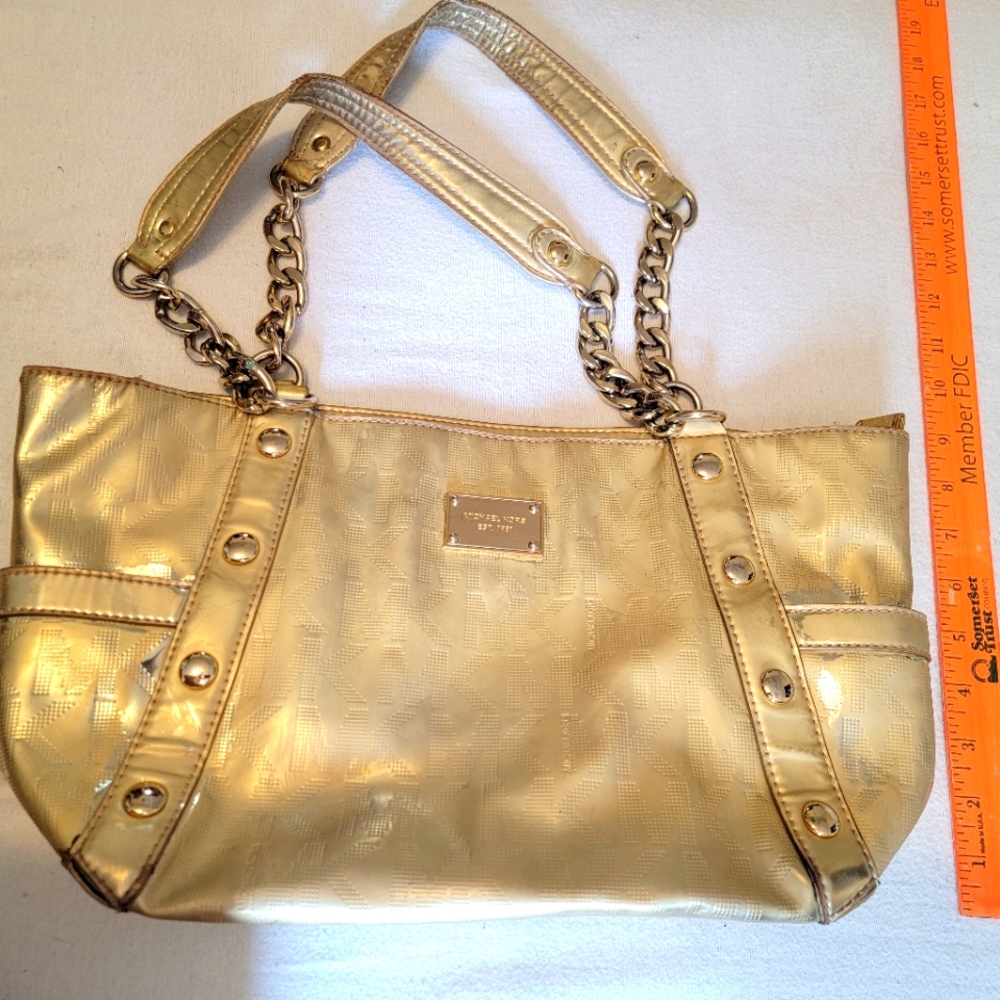 Large Gold Michael Kors Shoulder Bag